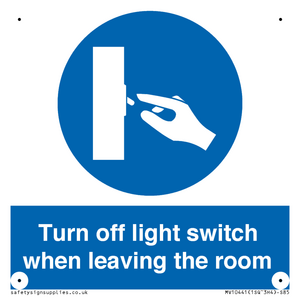 Turn off light switch when leaving the room